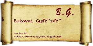Bukovai Győző névjegykártya